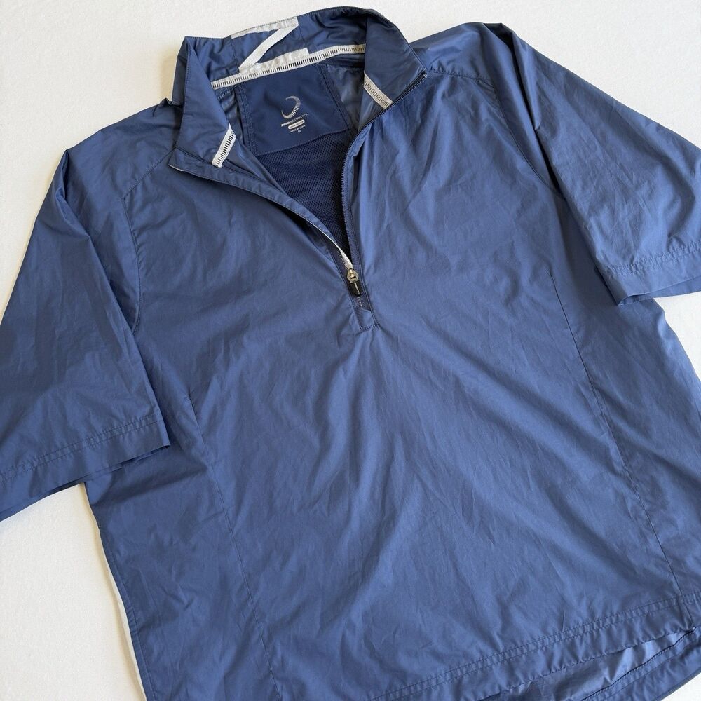 Zero Restriction Tour Series 1/4 Zip Windshirt Pullover Mens Medium Blue